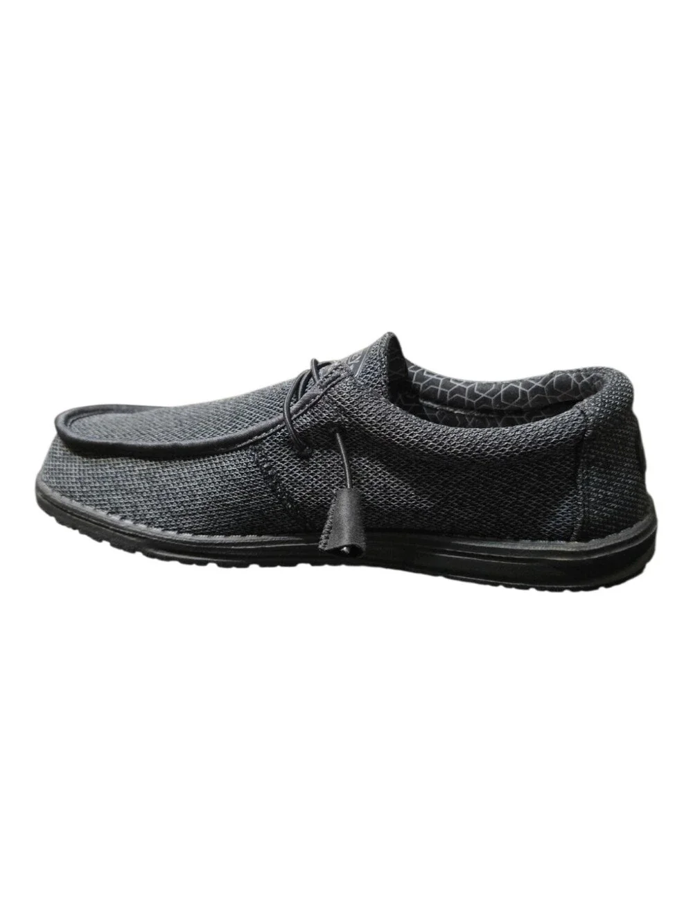 HEYDUDE Wally Sox Wide Mens Micro  Total Black Loafers NWOB